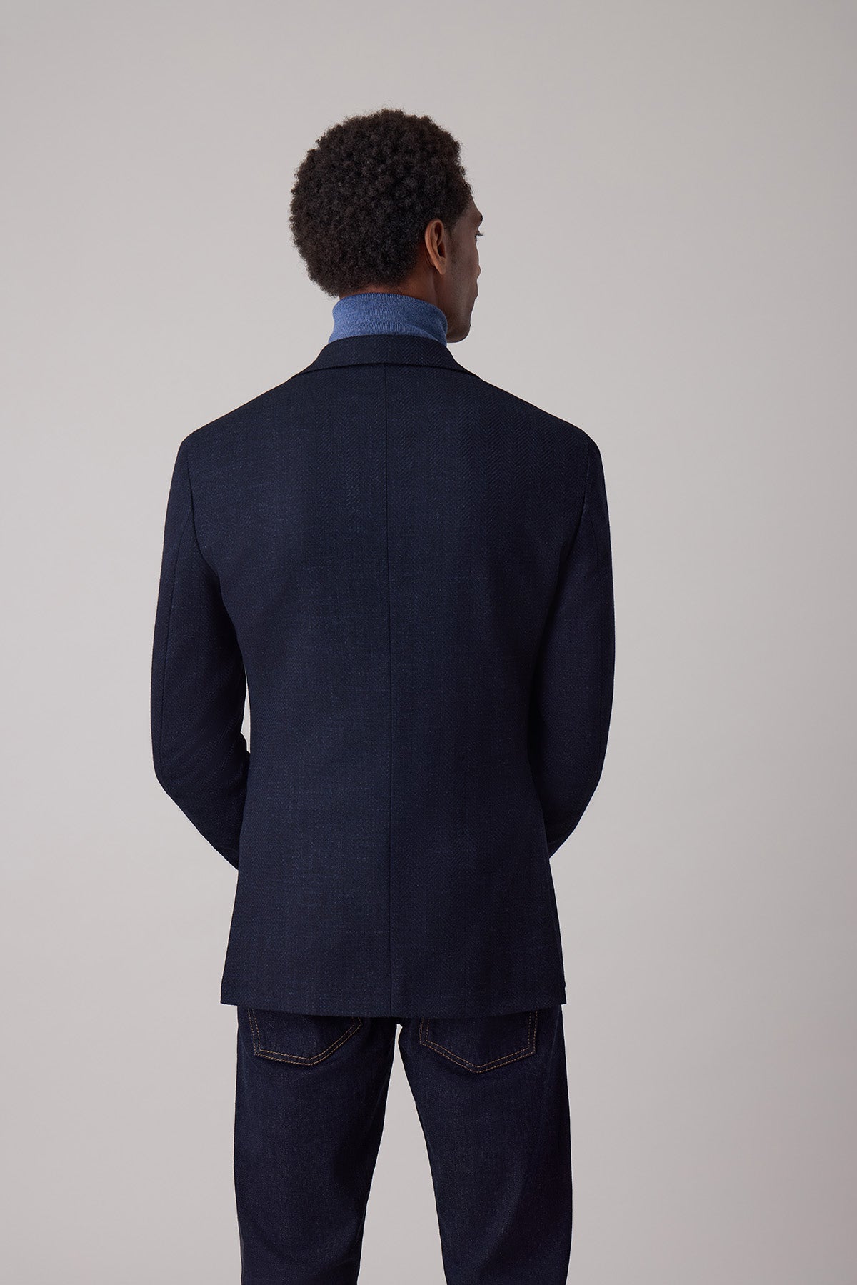 Veste blazer droite Eldar en laine vierge et lin