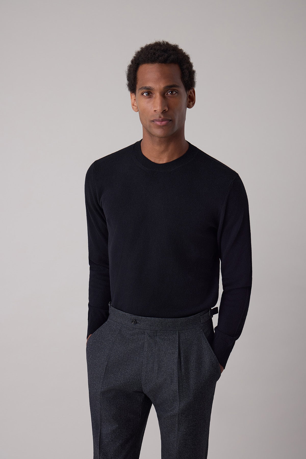 Sven black wool and cashmere sweater