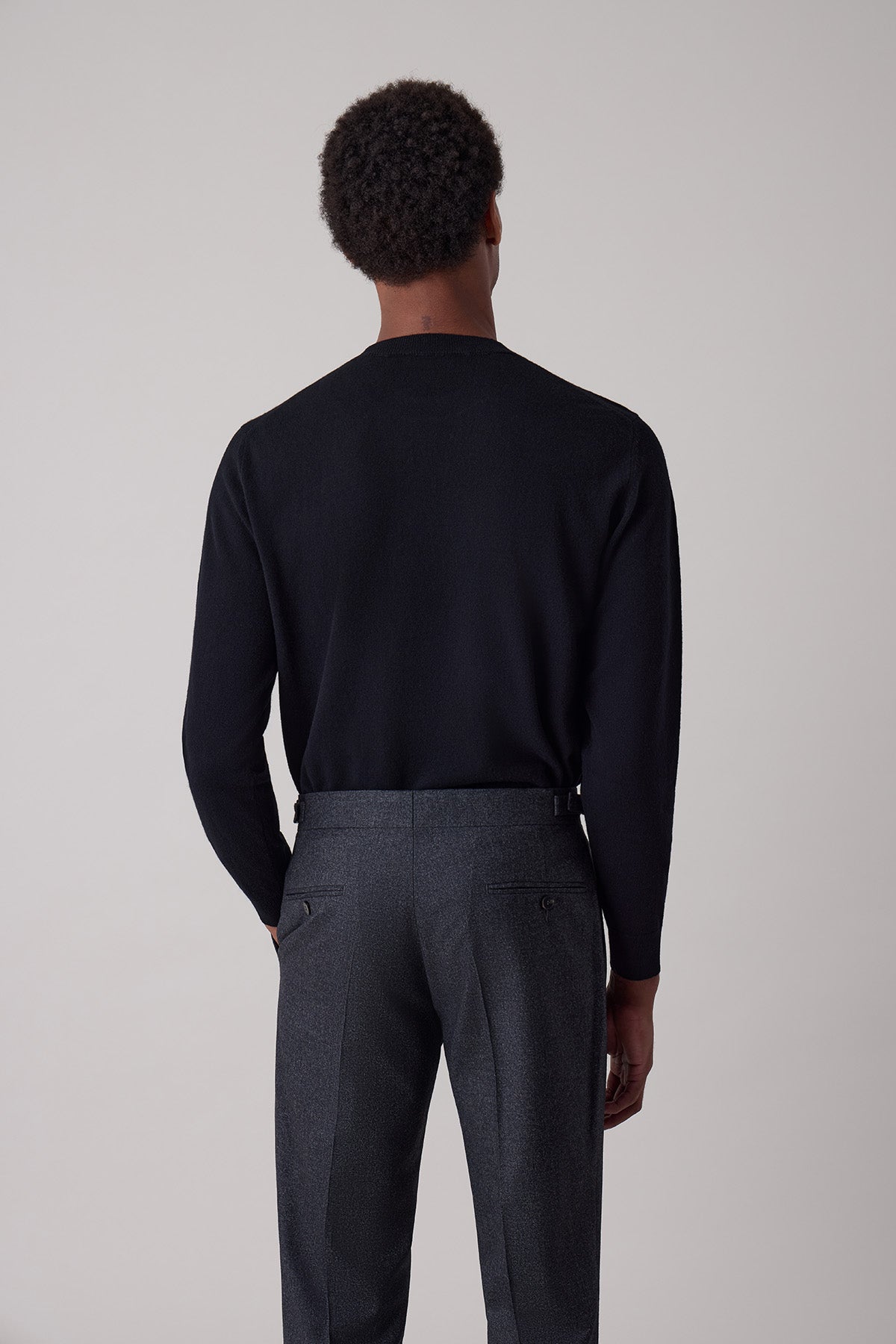 Sven black wool and cashmere sweater