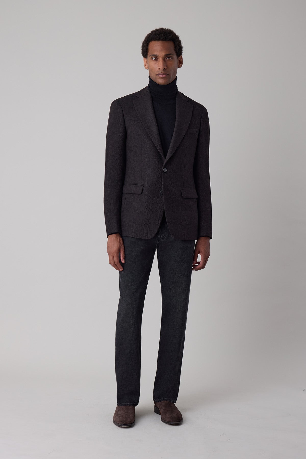 Veste blazer droite Larsson en laine mohaire et cachemire