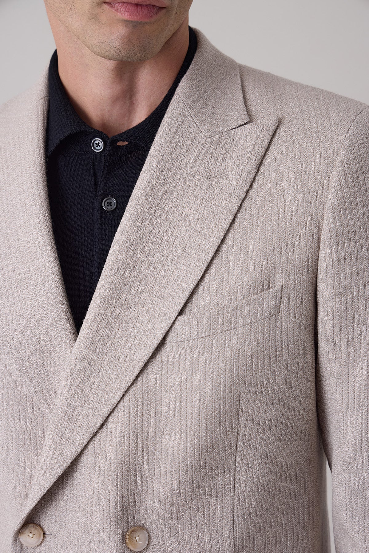 Veste blazer croisée Nival en laine vierge et soie