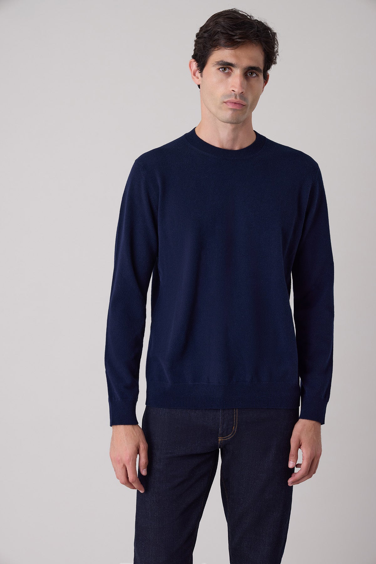 Sven navy wool and cashmere sweater