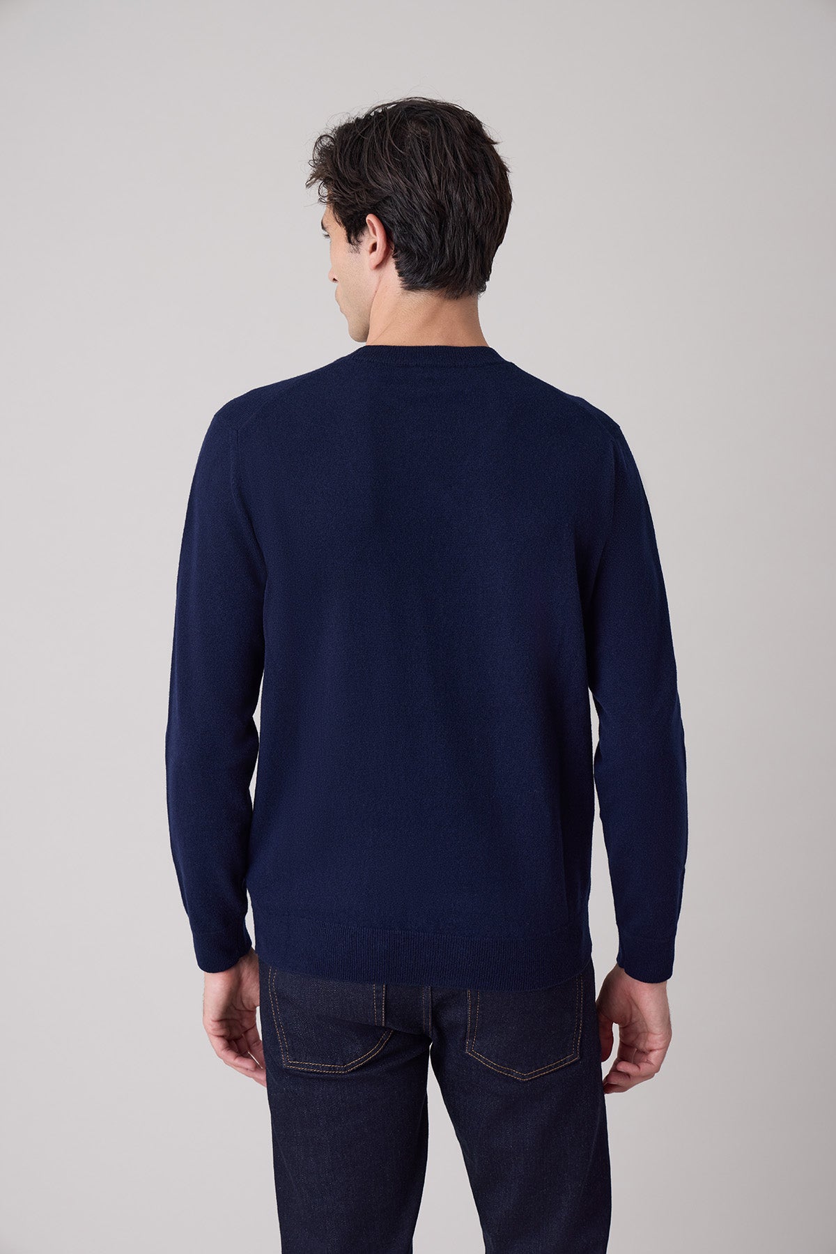 Sven navy wool and cashmere sweater
