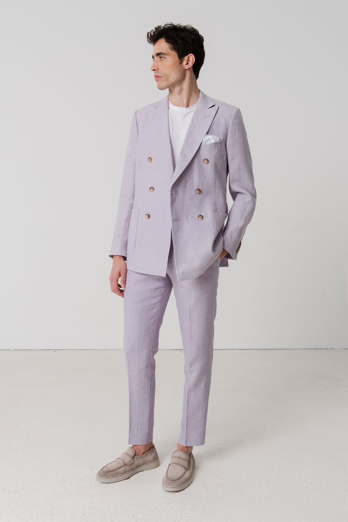 Costume croisé Camargue en lin