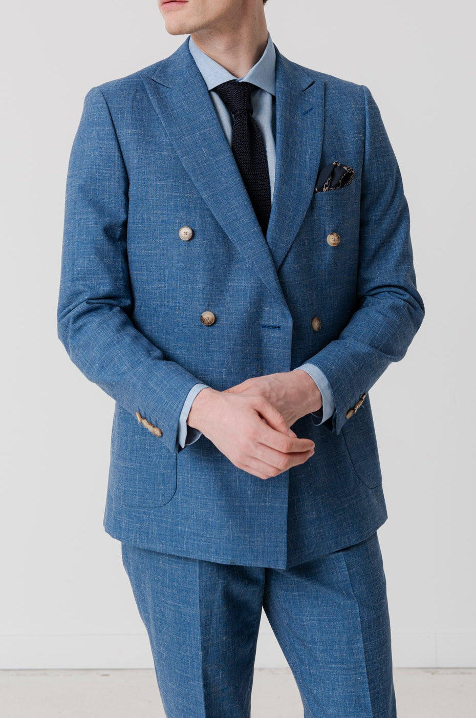 Costume croisé Ramatuelle en laine, lin & soie