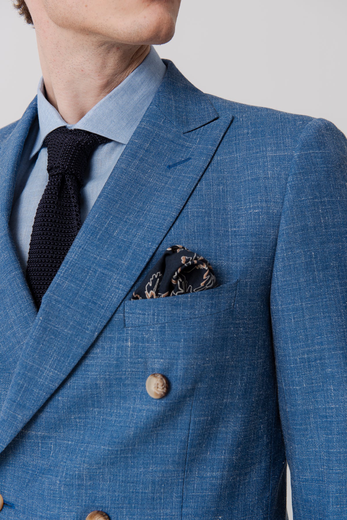 Costume croisé Ramatuelle en laine, lin & soie