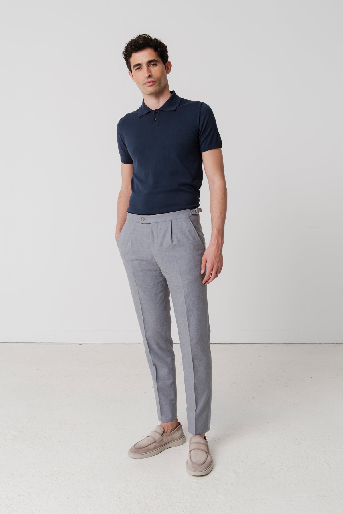 Polo Cesar bleu marine en coton