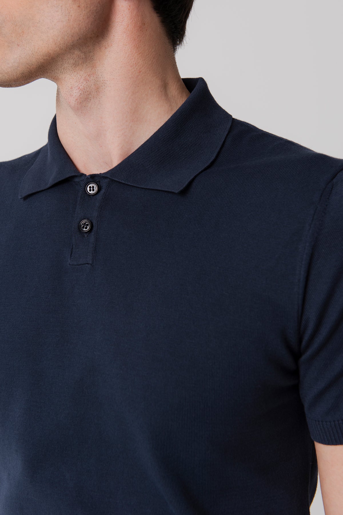 Polo Cesar bleu marine en coton