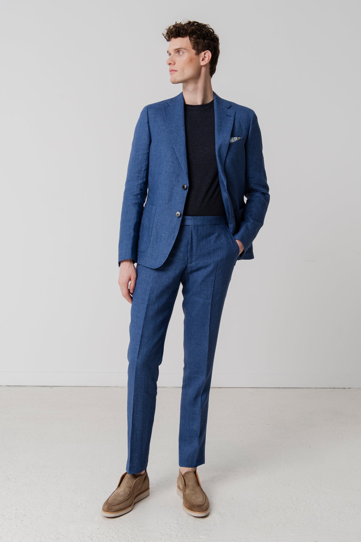 Costume Arcachon bleu en lin