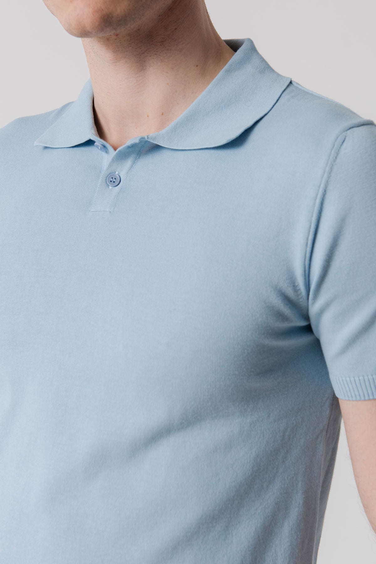 Polo Cesar bleu ciel en coton