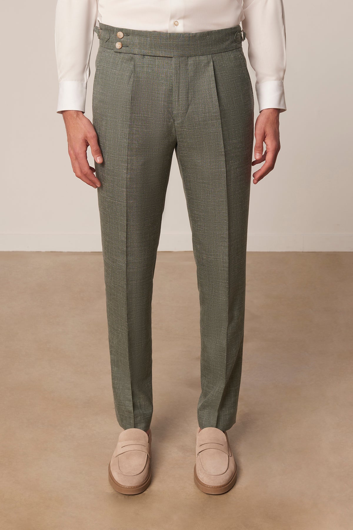 Costume droit Cabaneros en laine vierge soie et lin