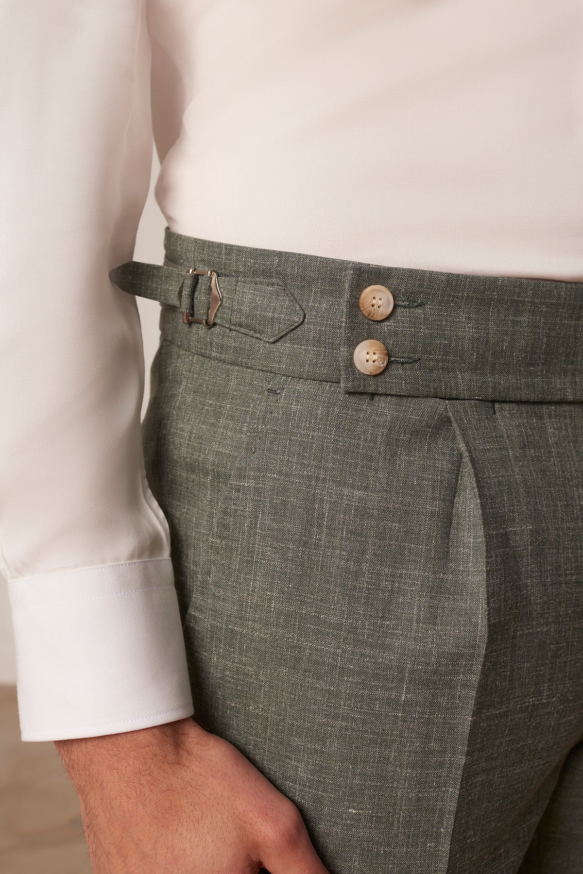 Costume droit Cabaneros en laine vierge soie et lin