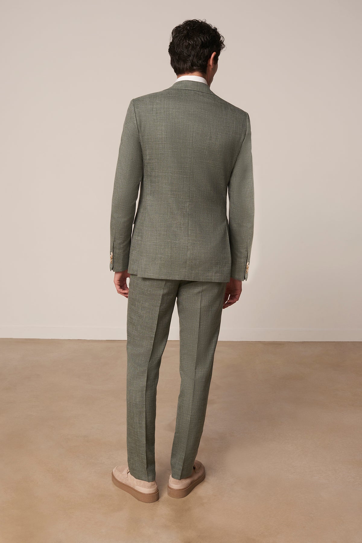 Costume droit Cabaneros en laine vierge soie et lin