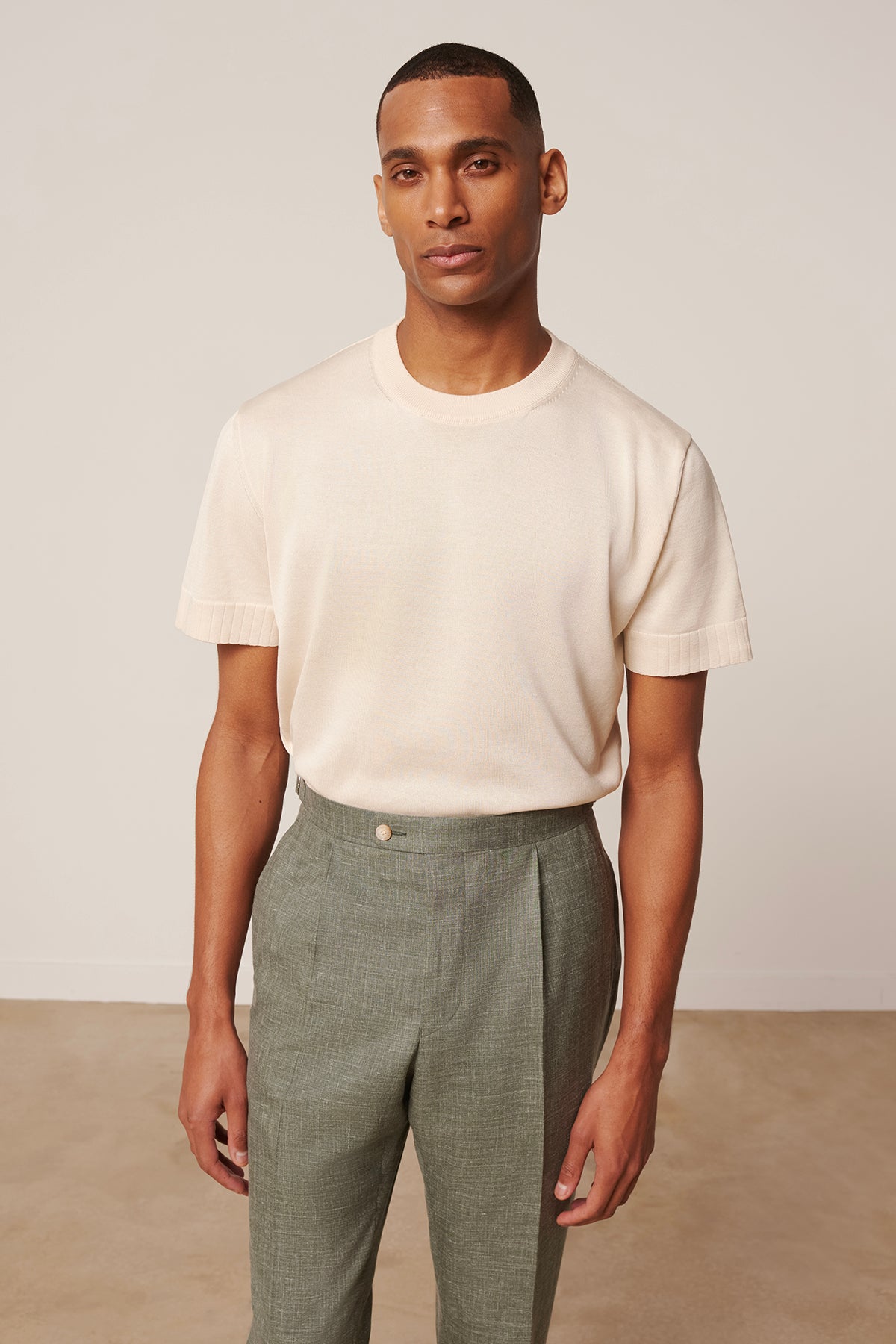 T-shirt Carlo en coton ivoire