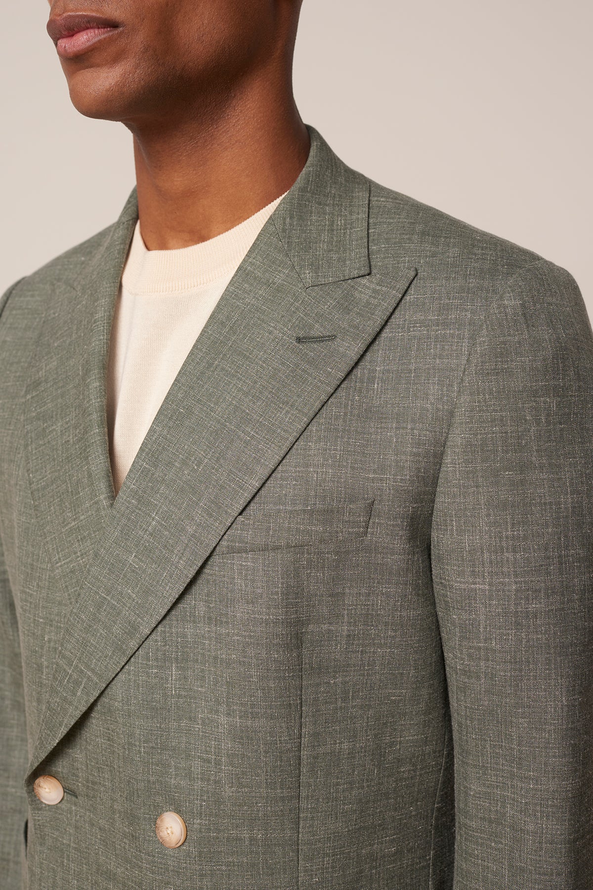 Costume croisé Cabaneros en laine vierge soie et lin