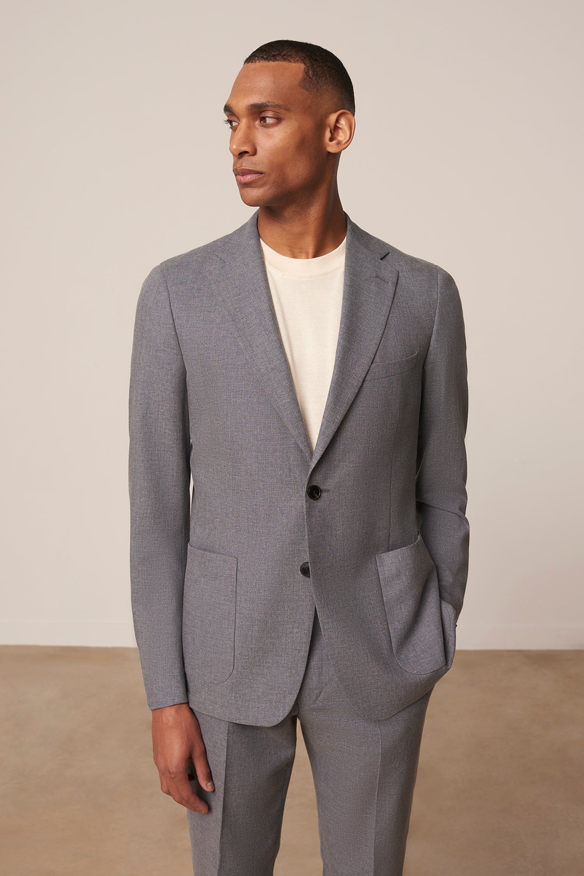 Costume droit Croisic en laine vierge coton et soie