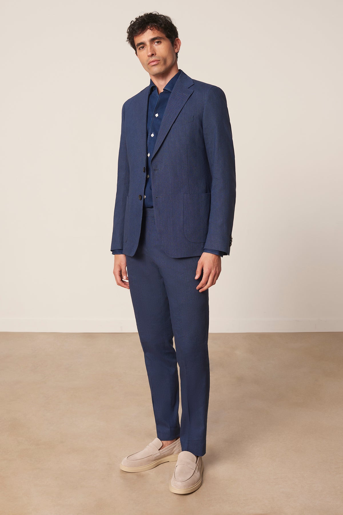 Costume droit Vaquero en lin et coton