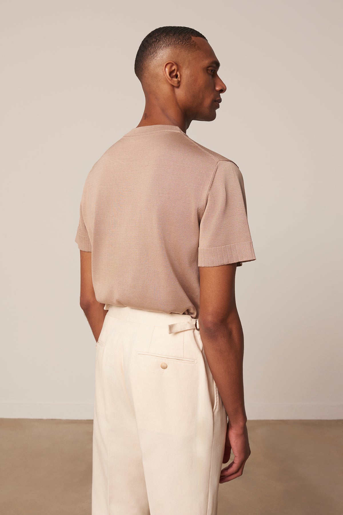 T-shirt Carlo en coton beige