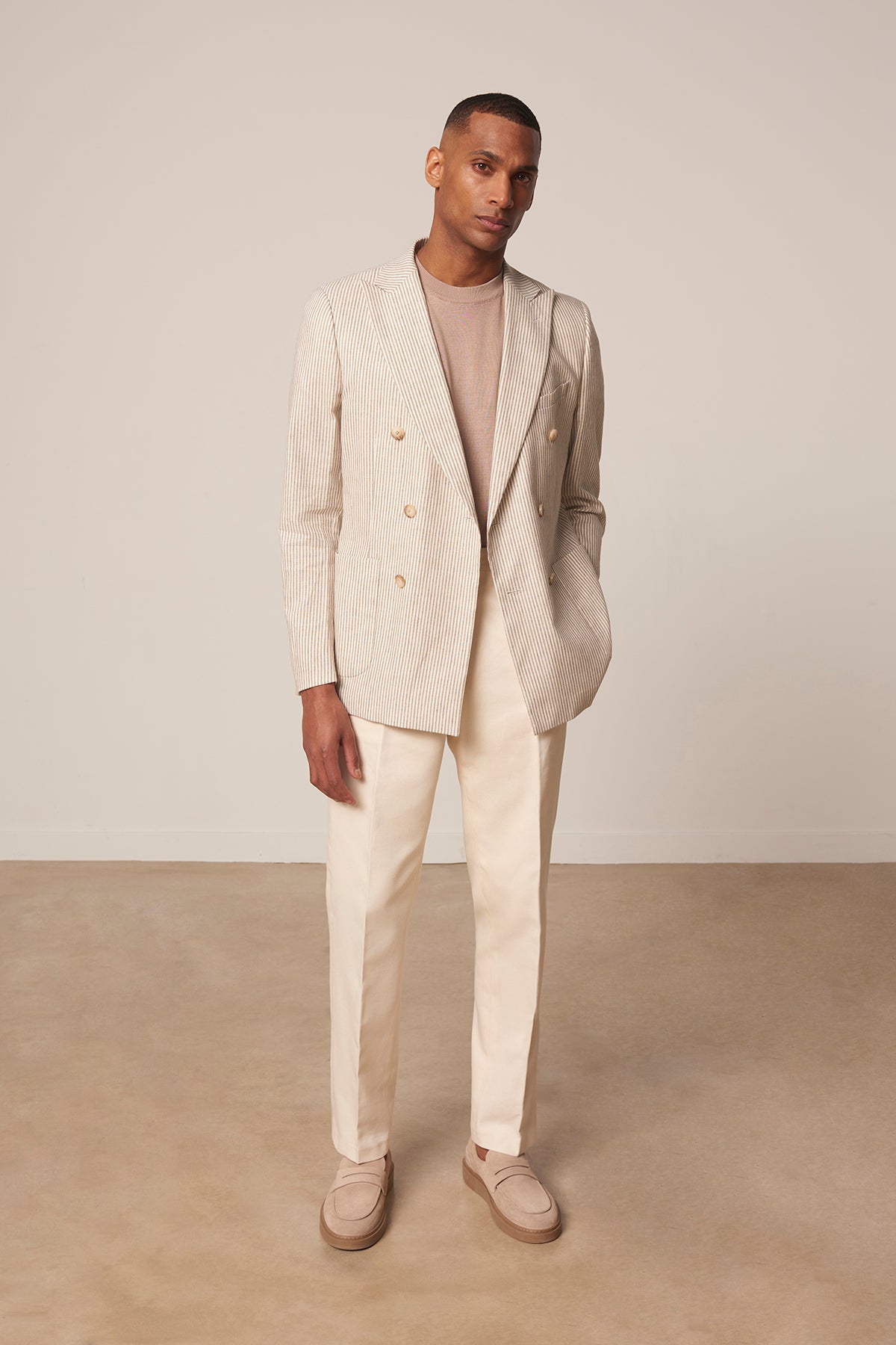 Veste croisée Almodovar en lin laine soie