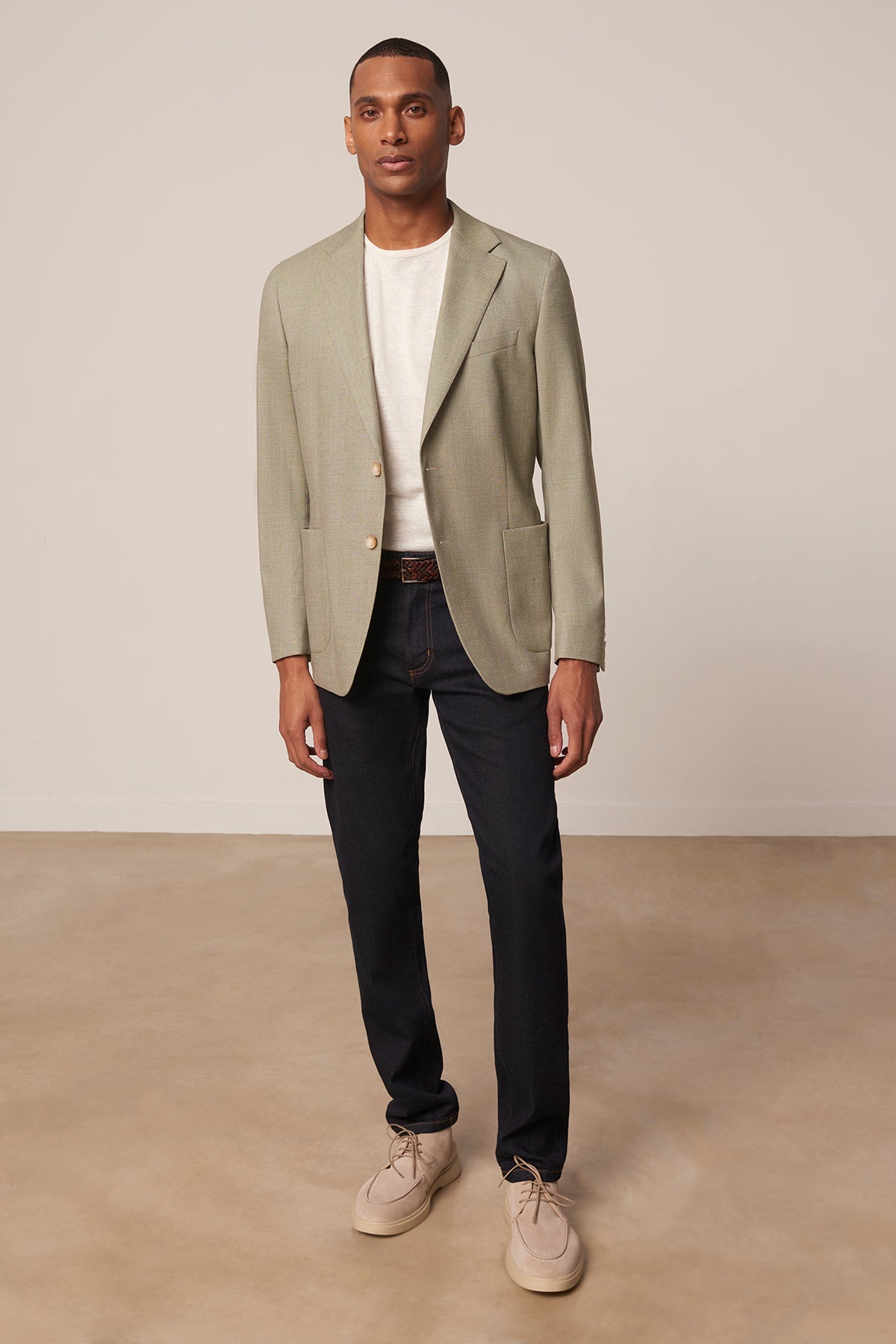 Veste blazer droite Cerros en laine et lin