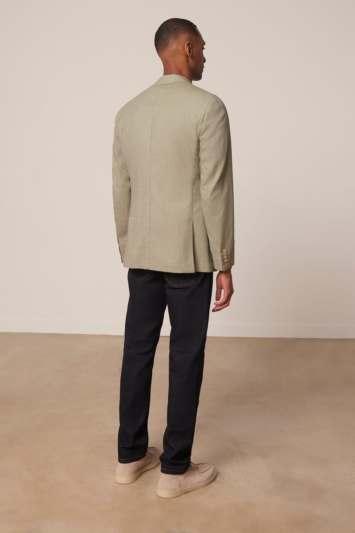 Veste blazer droite Cerros en laine et lin