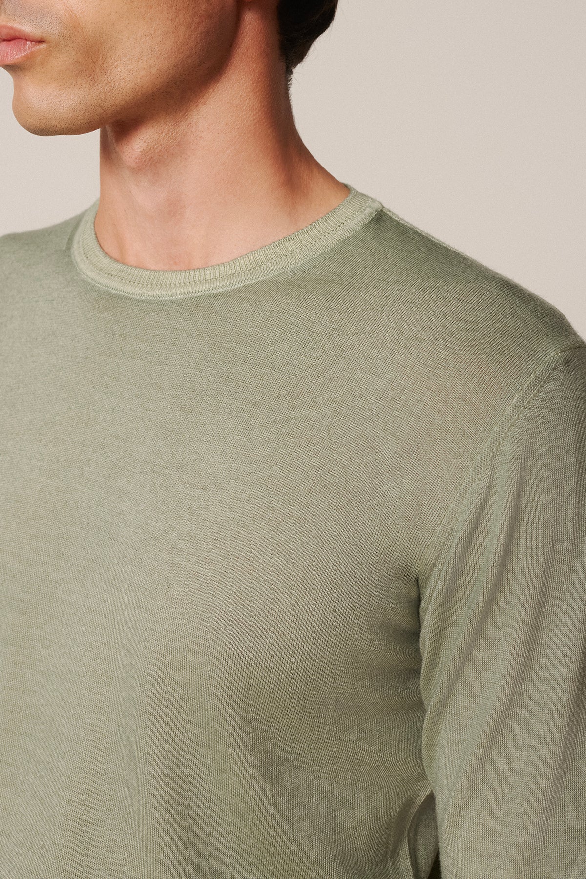 Pull col rond Pedro en merinos vert