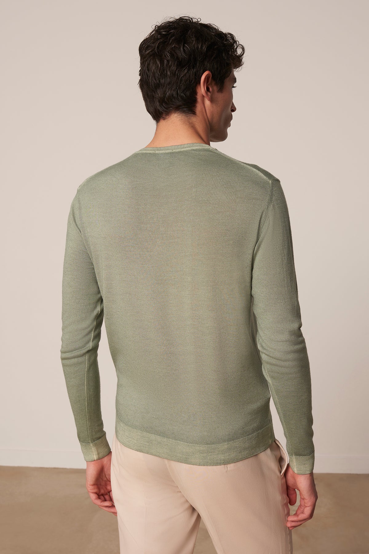 Pull col rond Pedro en merinos vert