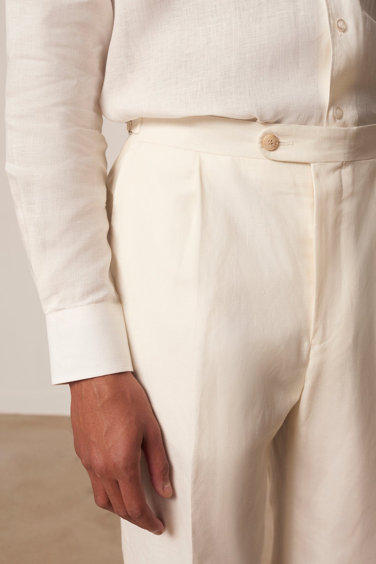 Costume croisé Palomas en laine vierge et lin