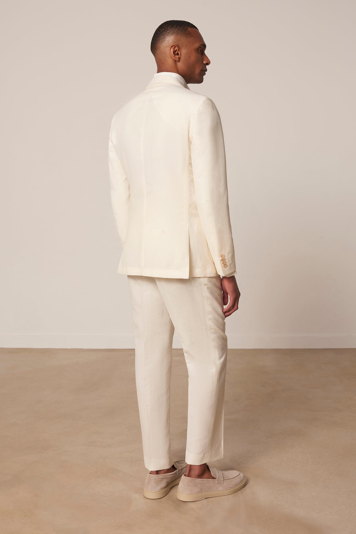 Costume croisé Palomas en laine vierge et lin