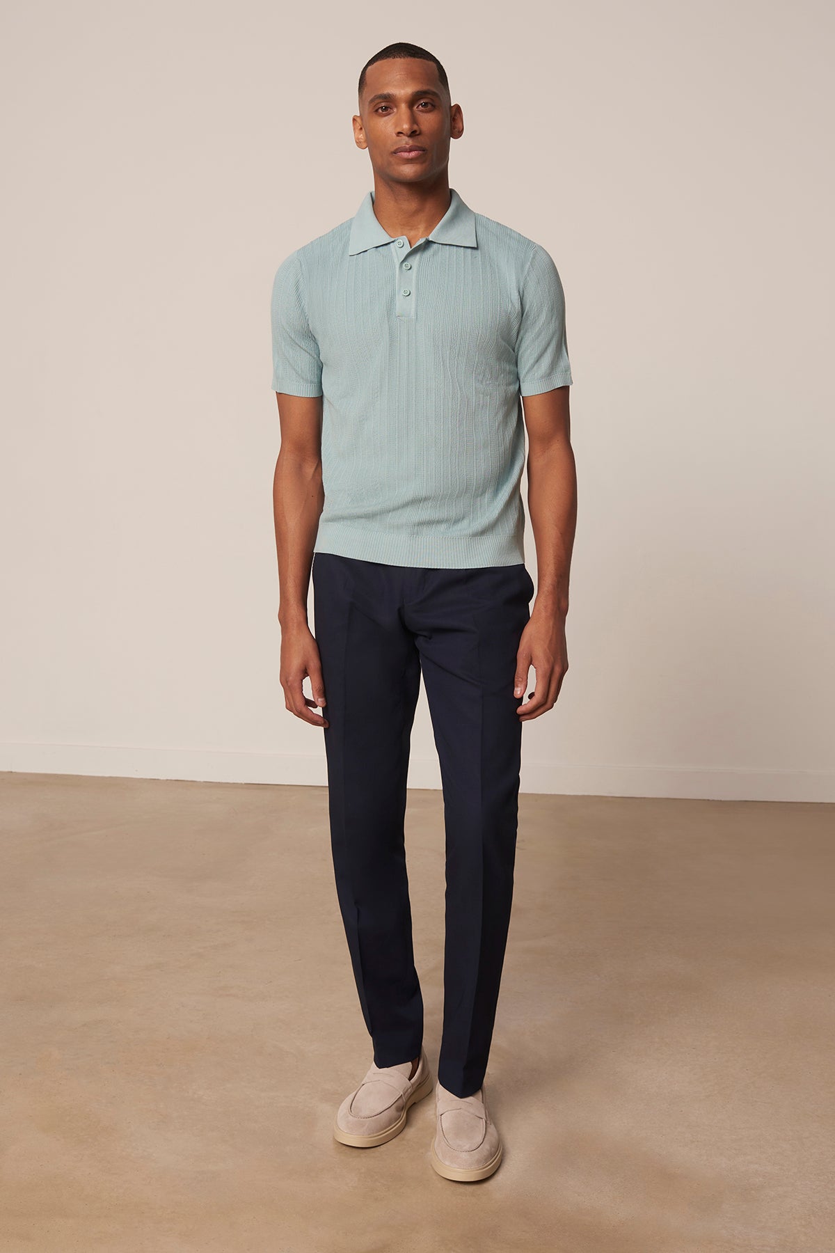 Polo Rodrigo en coton vert d'eau