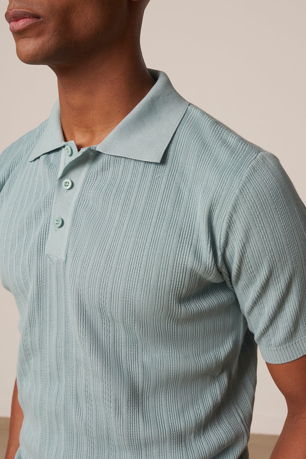 Polo Rodrigo en coton vert d'eau