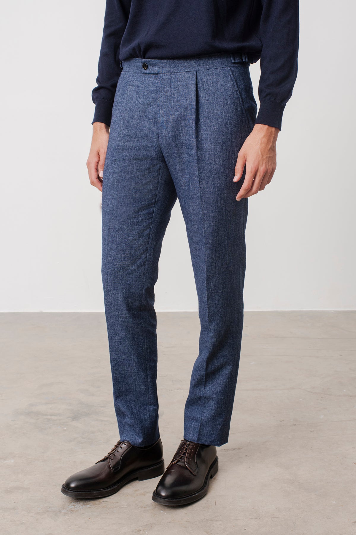 Costume droit Row en laine vierge et coton