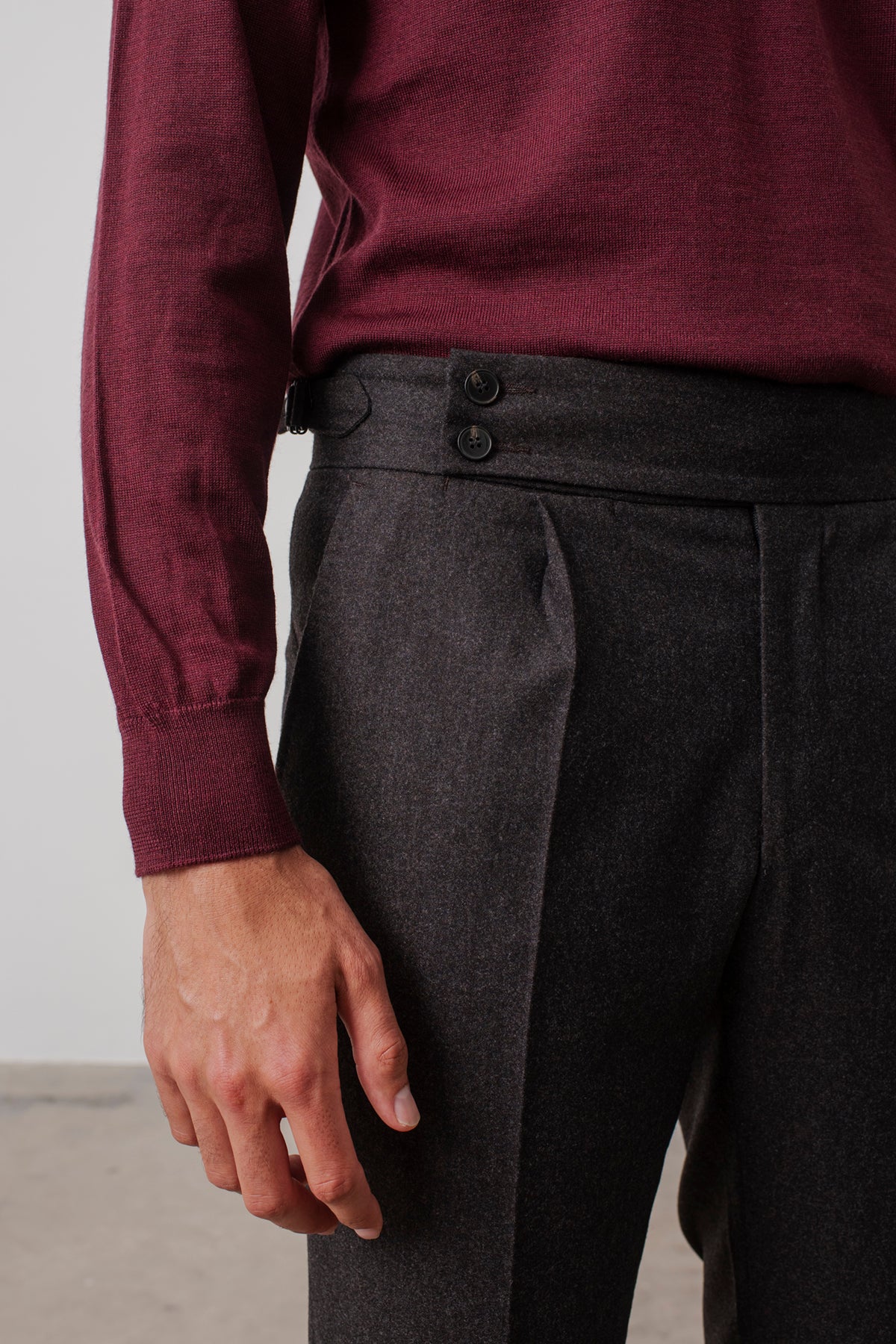 Pantalon Georges double boucle marron