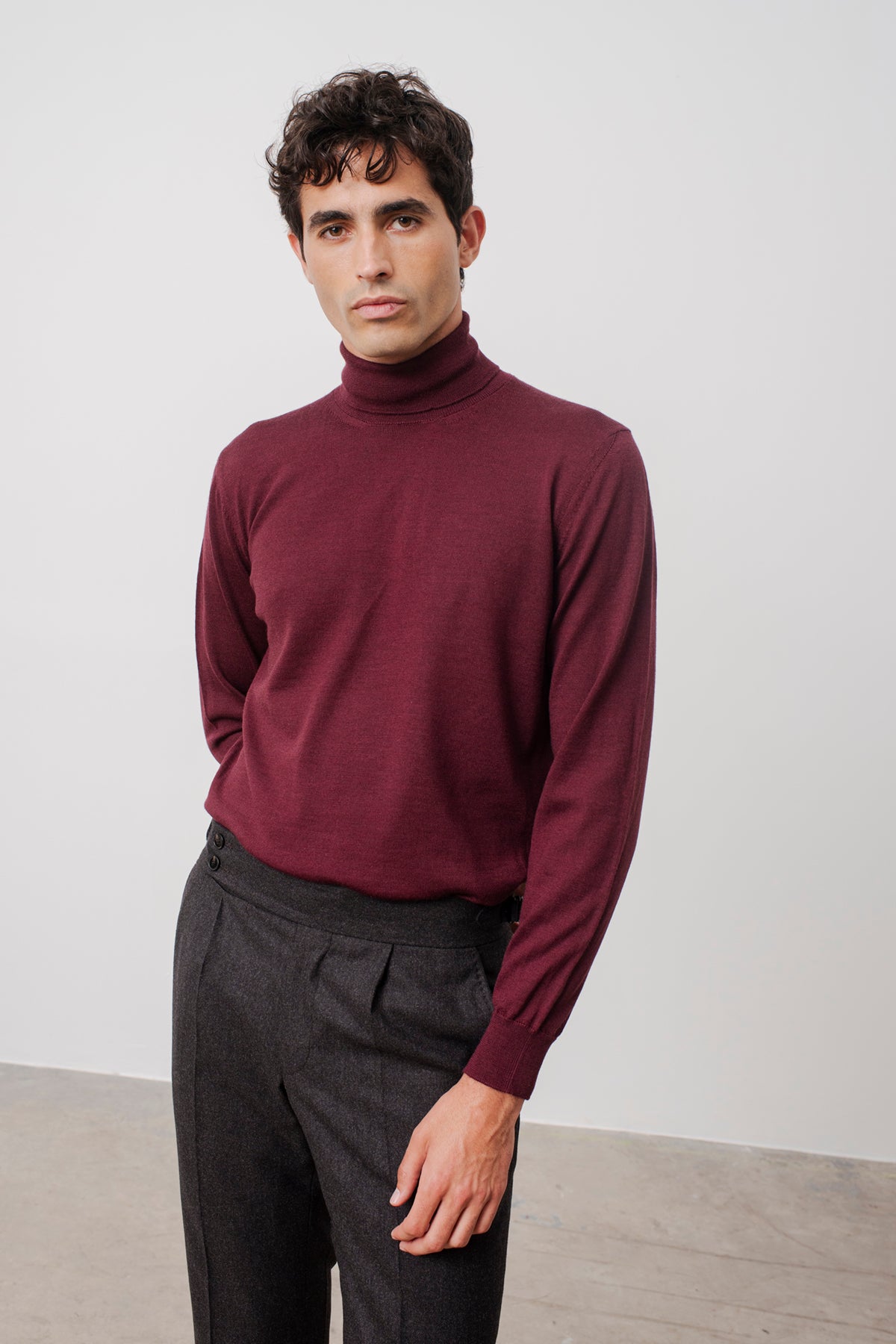 Archibald plum merino wool sweater