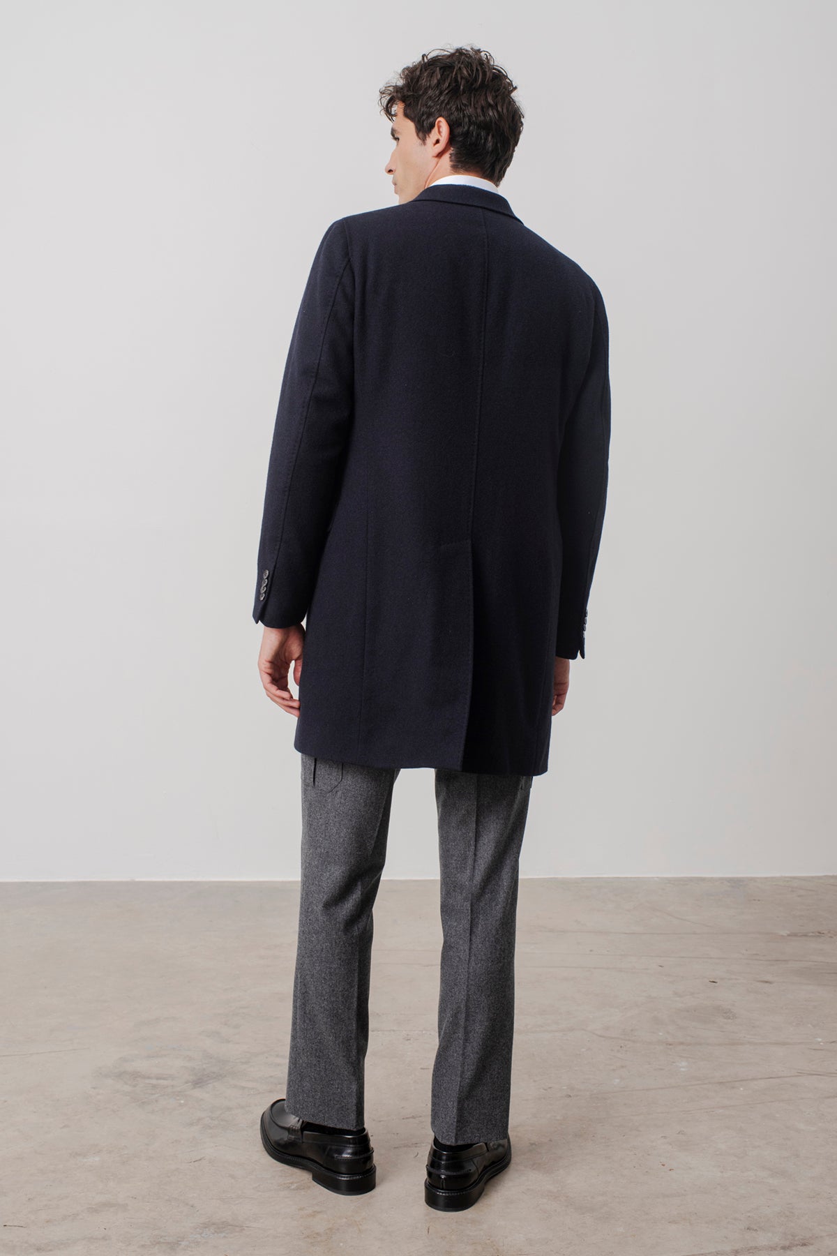 Manteau Wickam en laine vierge marine