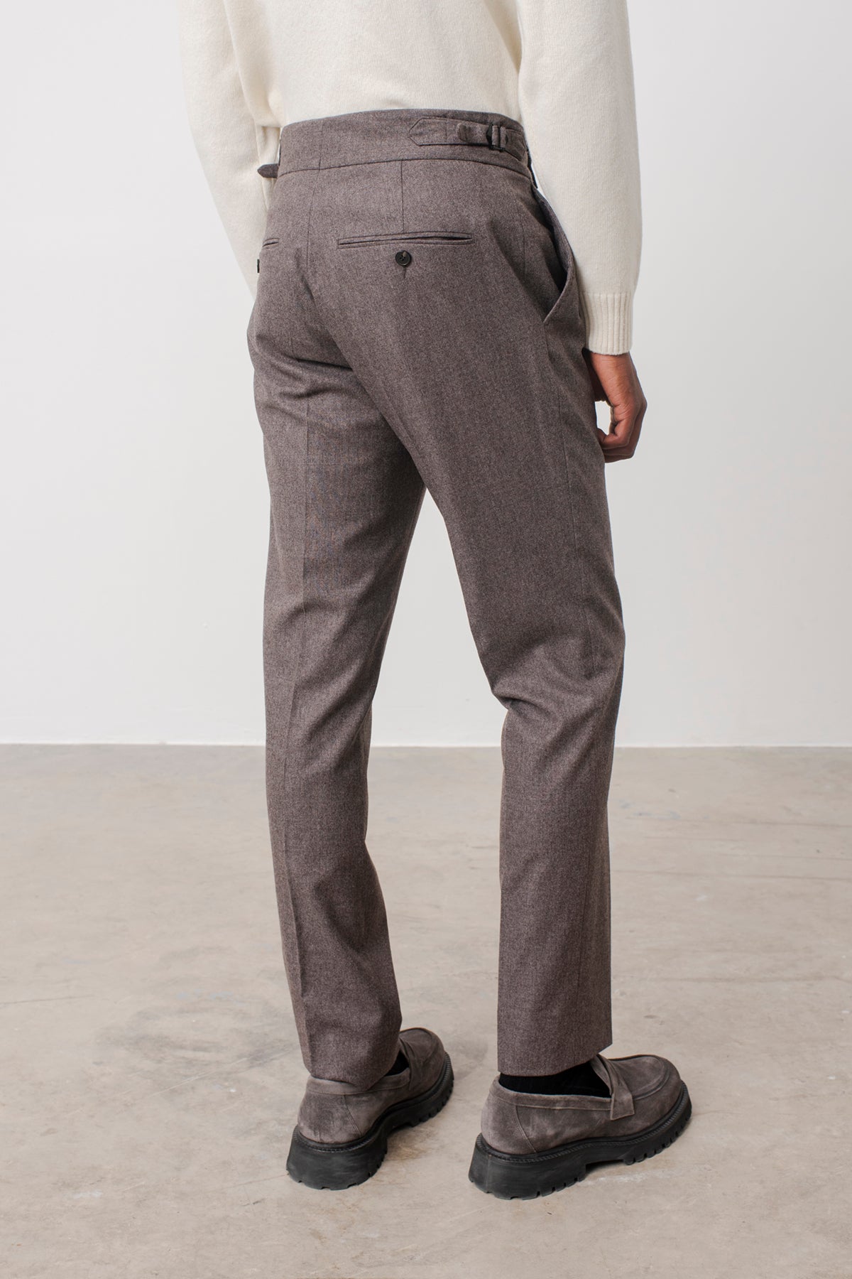 Pantalon Georges double boucle noisette