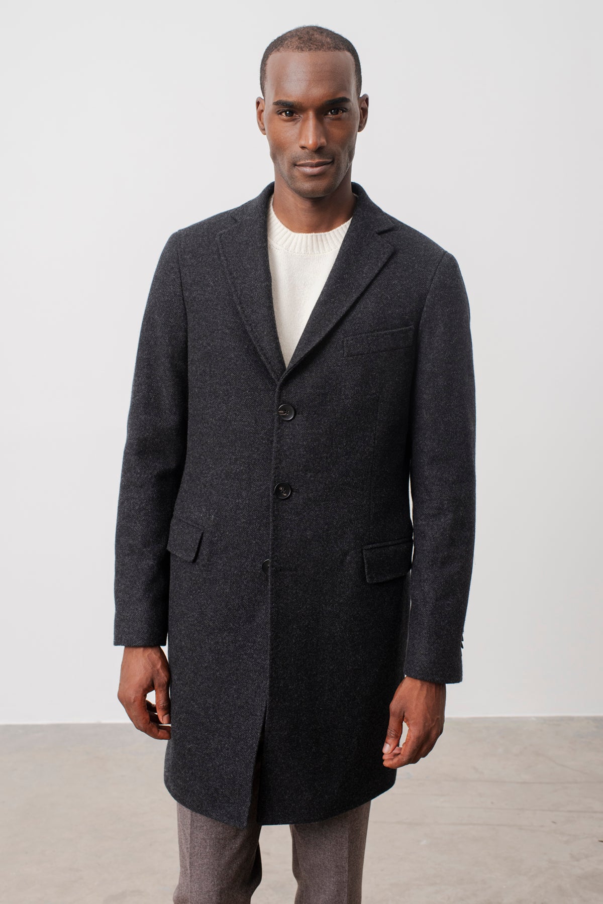 Manteau Wickam en laine vierge gris