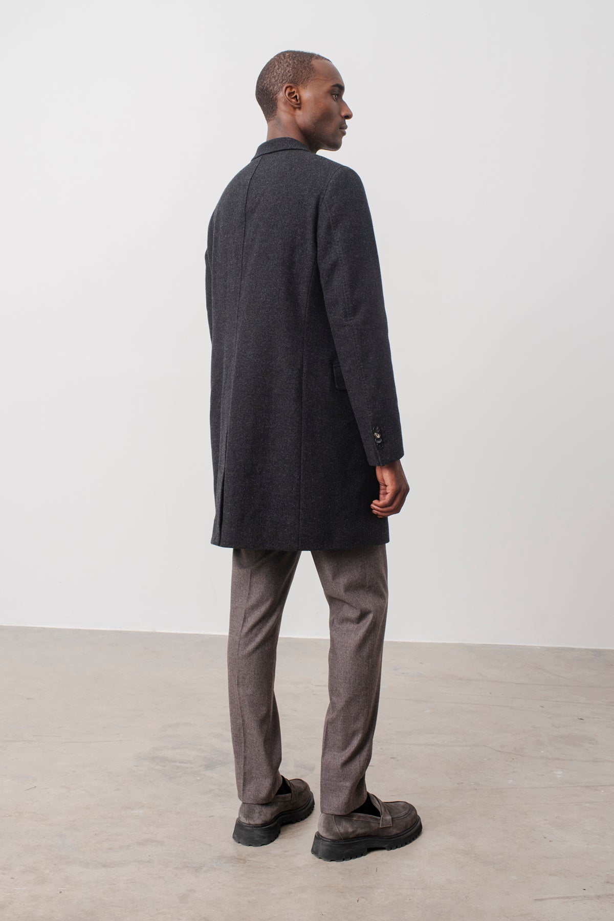 Manteau Wickam en laine vierge gris