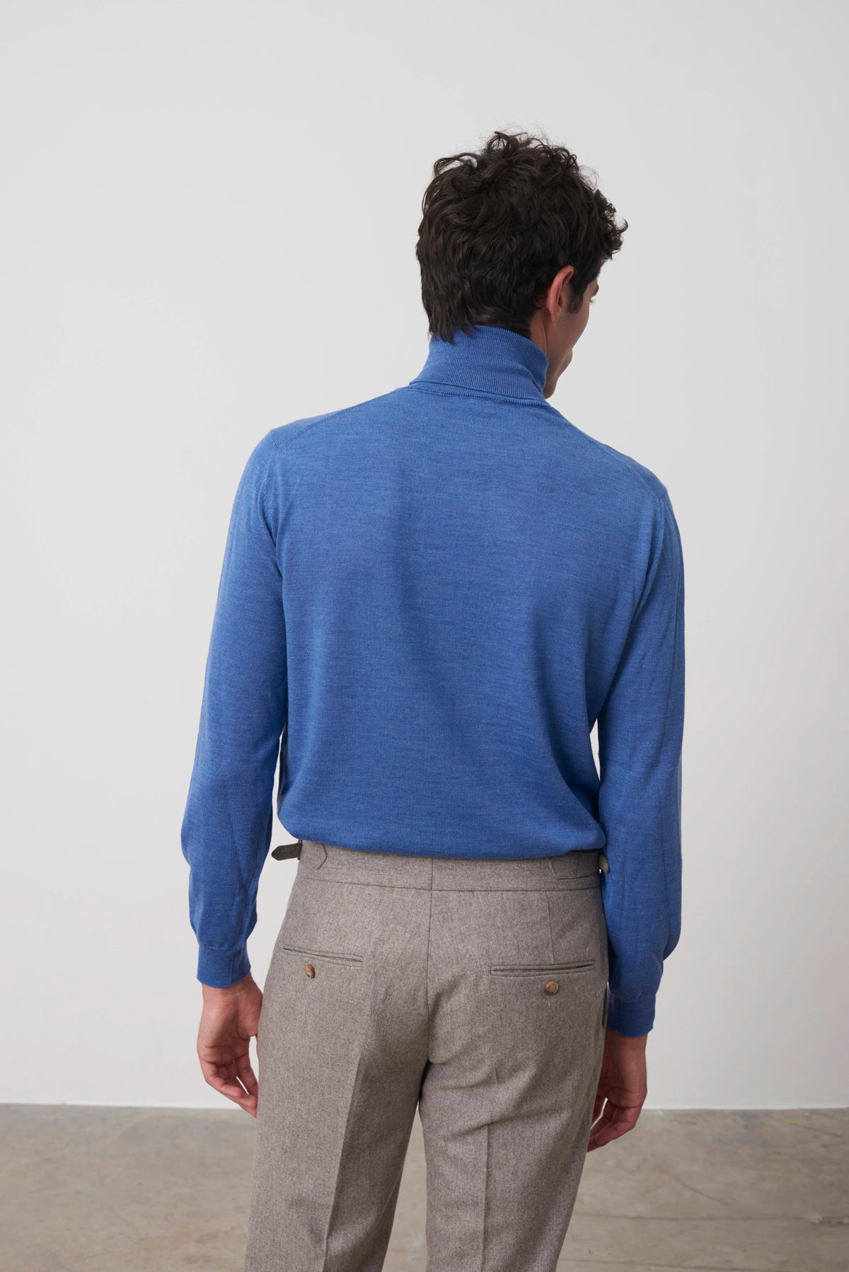 Pull Archibald en laine merinos bleu