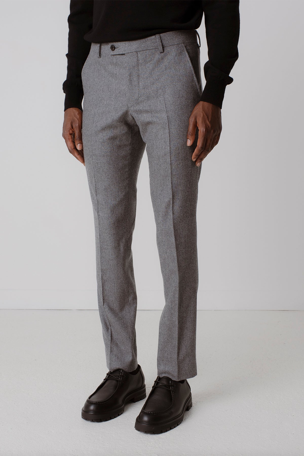 Pantalon en flanelle William gris clair