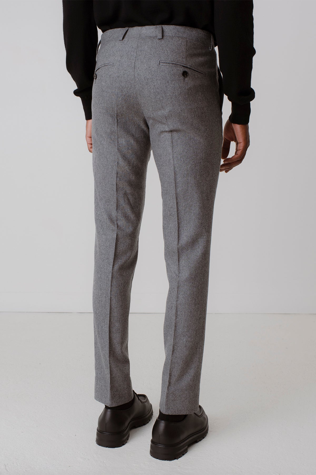 Pantalon en flanelle William gris clair