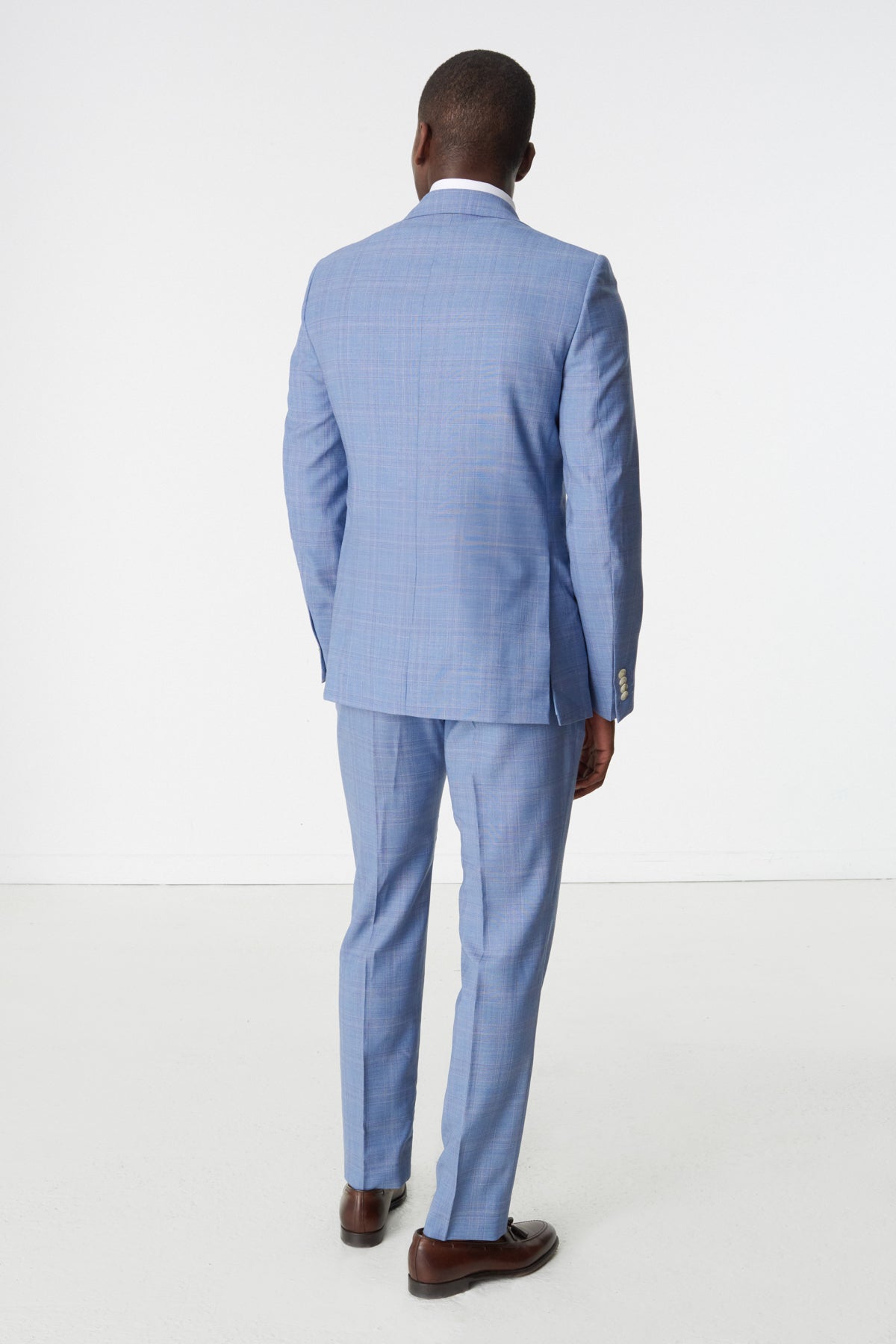 Blue Armor suit in virgin wool