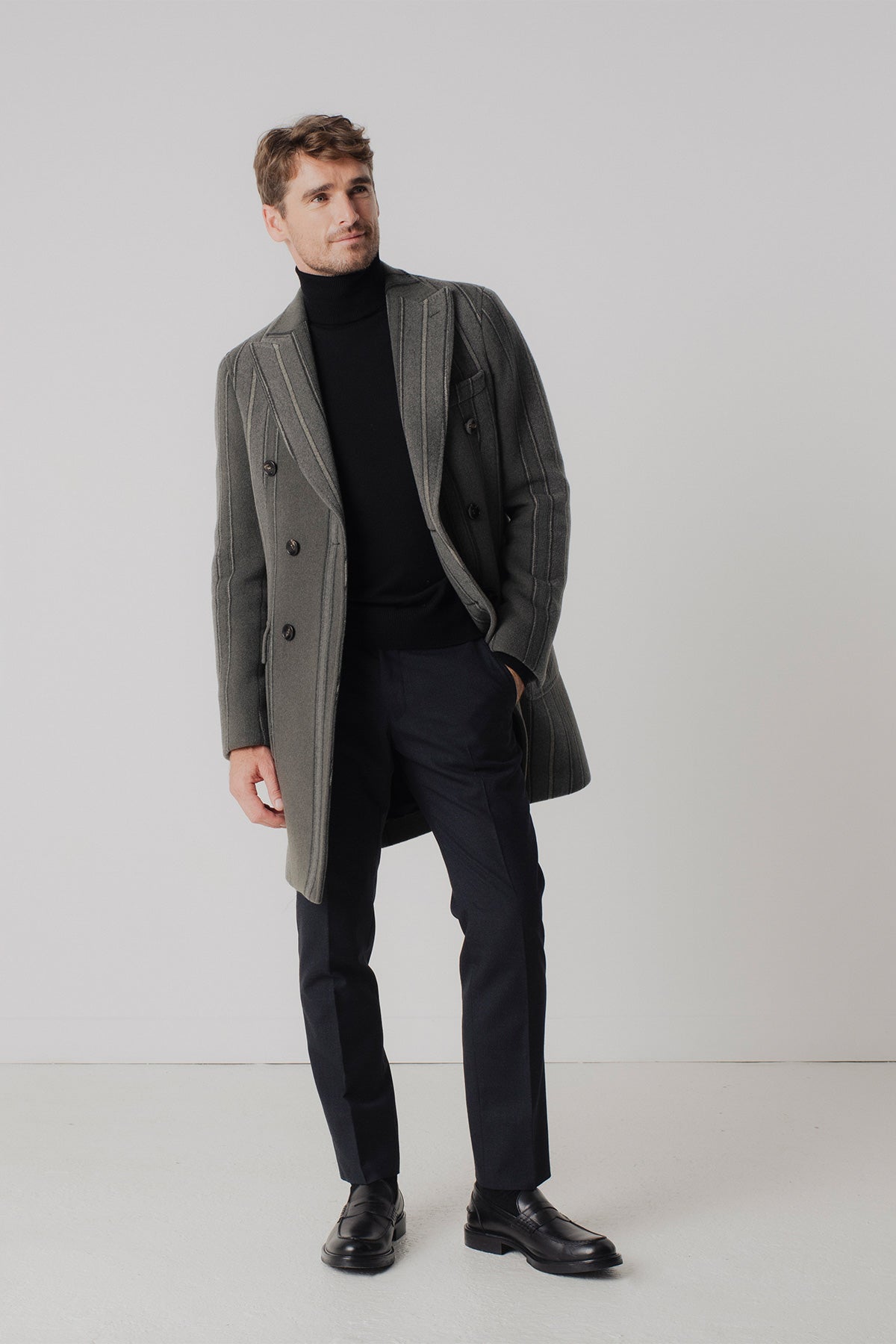 Manteau homme best sale laine long