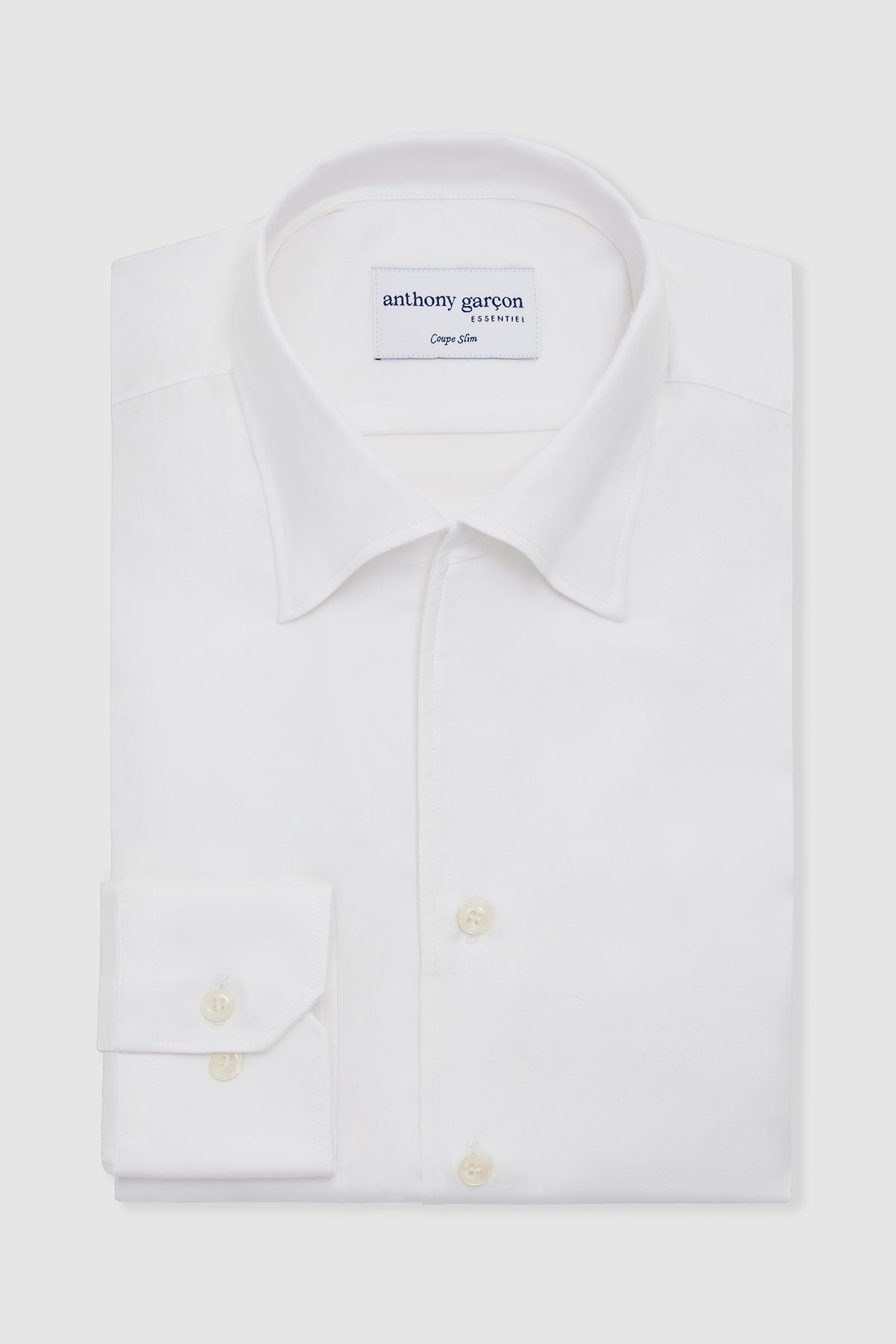 Chemise slim Julio col vario blanc