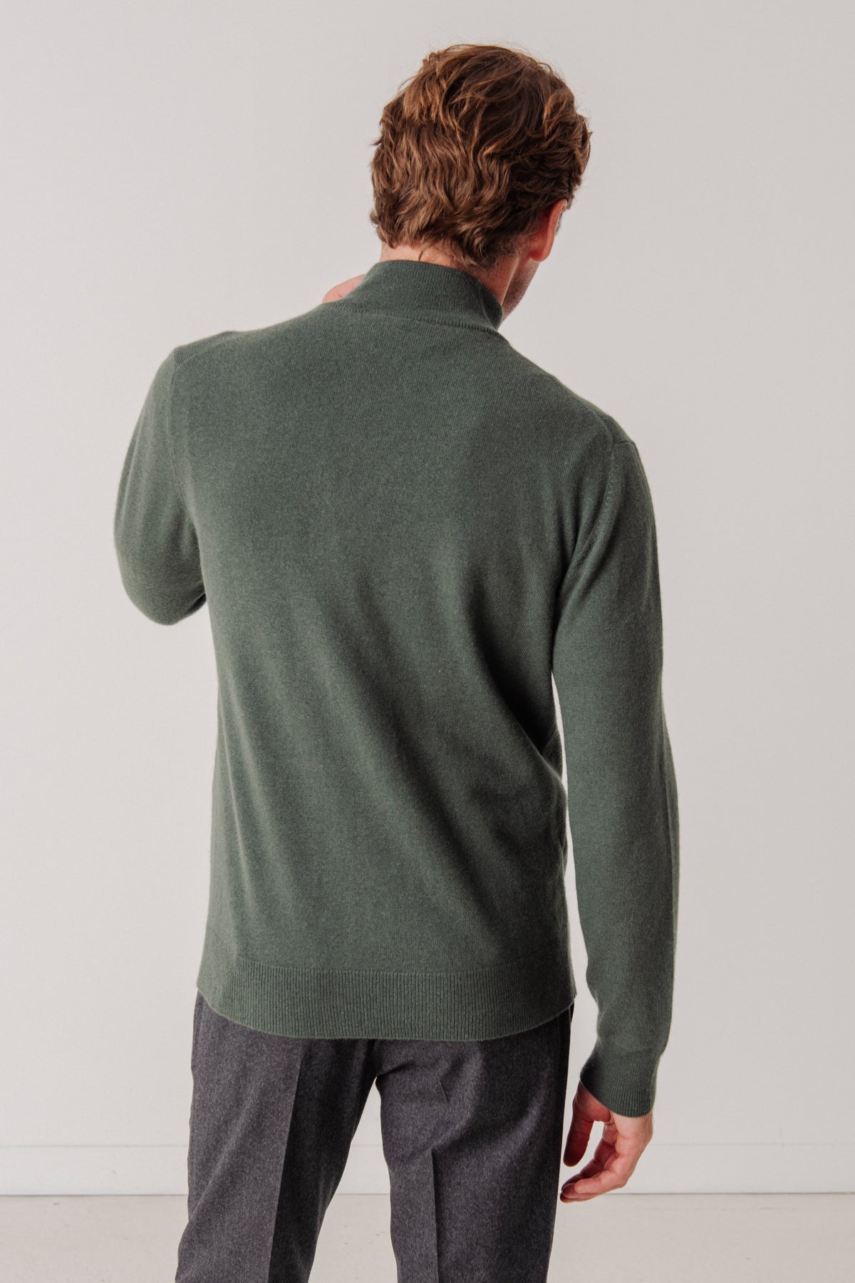 Cardigan Philip en laine et cachemire vert