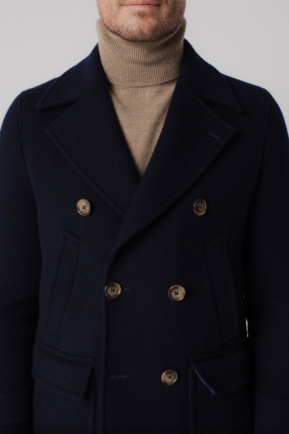 Manteau caban court Cousteau en laine