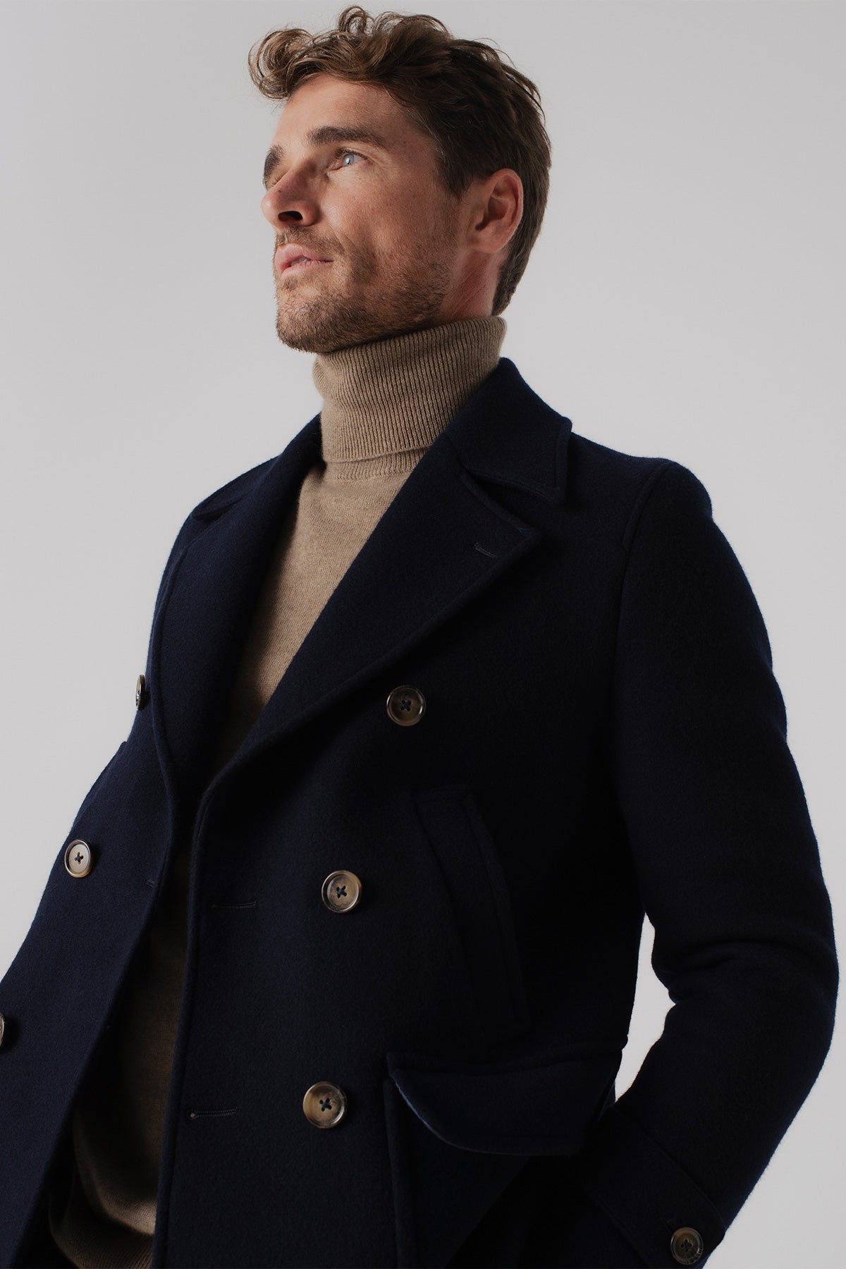 Manteau caban court Cousteau en laine