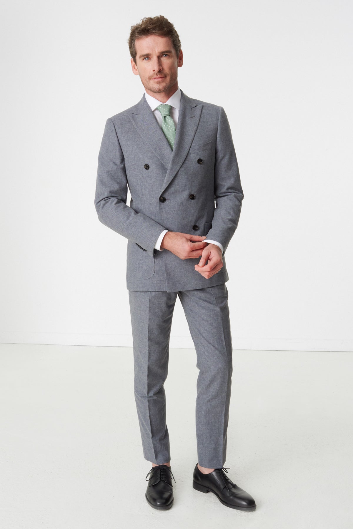 Costume Veste Grise Pantalon Gris Homme Mariage Costume Croisé