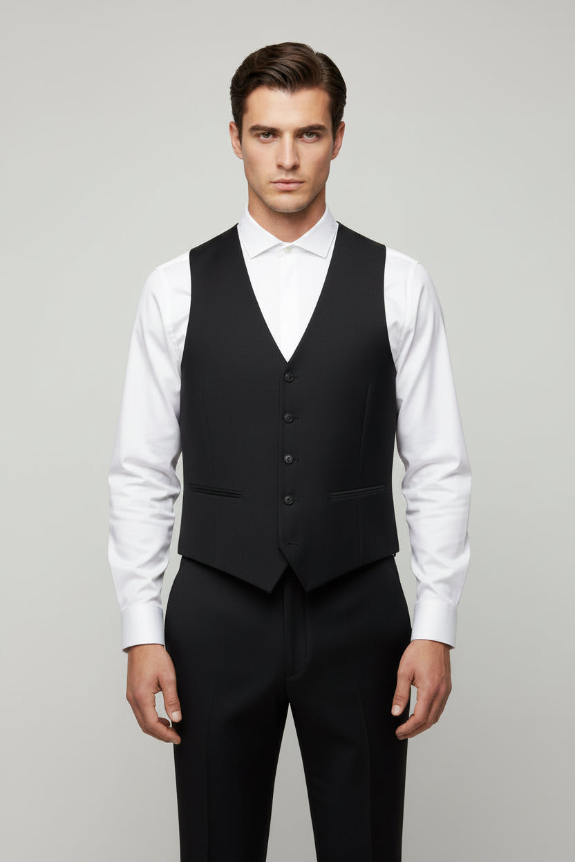 Gilet de costume Carbone en laine