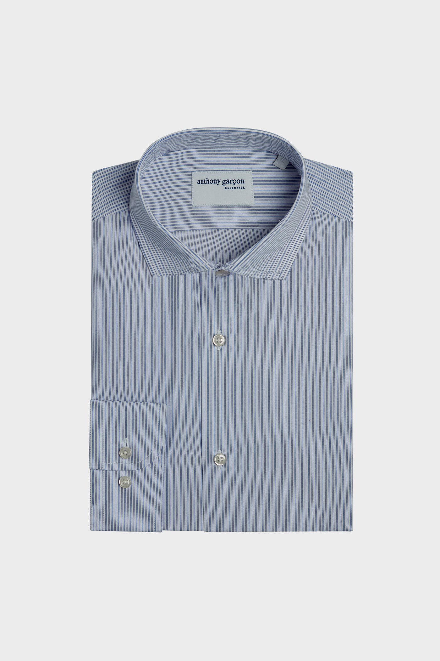 Chemise Slim Giolo Raye Bleu col IT